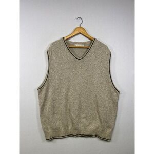 Vintage Grandpacore Sedgefield Mens XXL Tan Diamond Knit V-Neck Sweater Vest USA